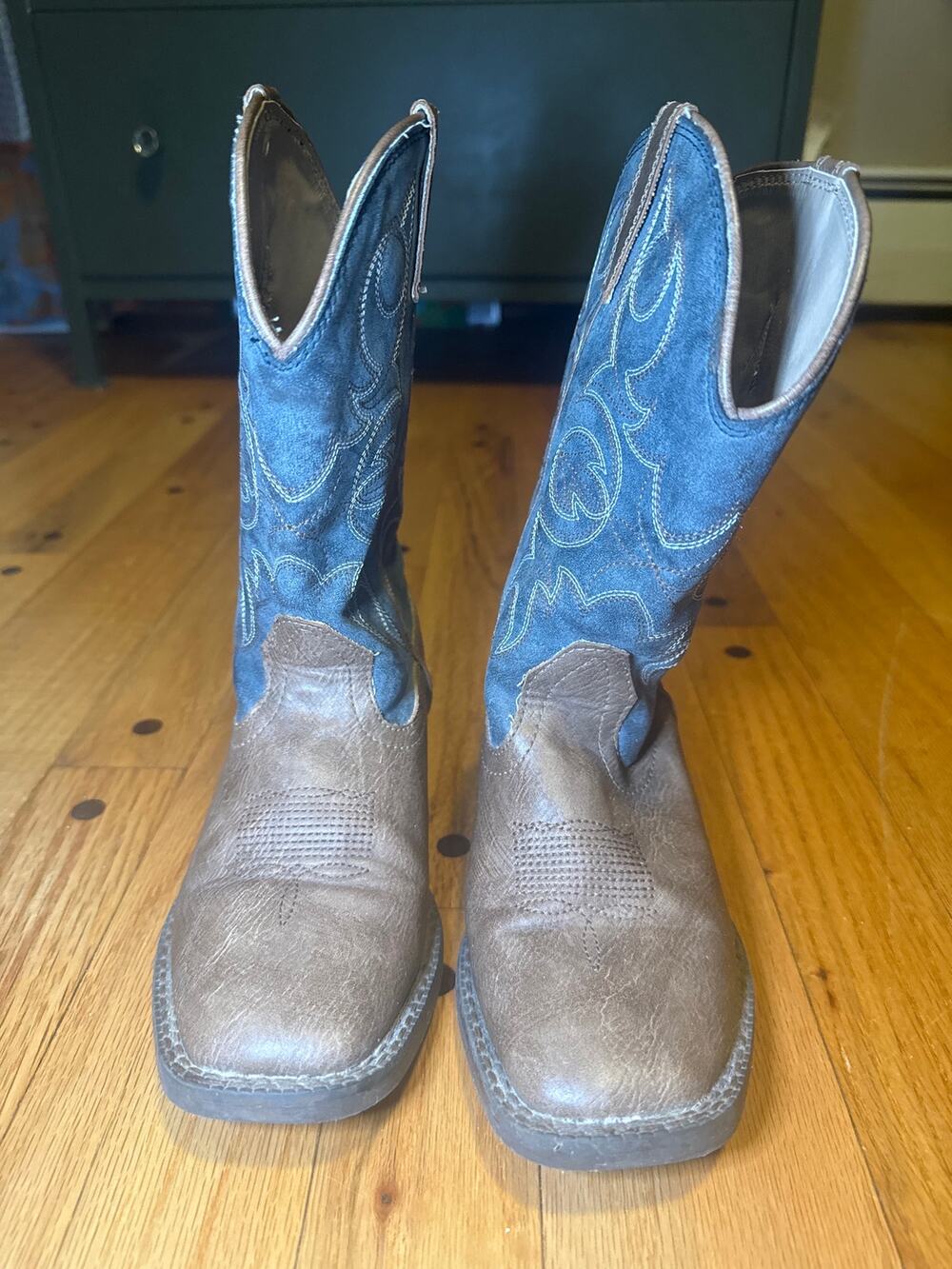 Roper Little Kids 1 Brown Western Cowboy Boots Embroidered Square Toe